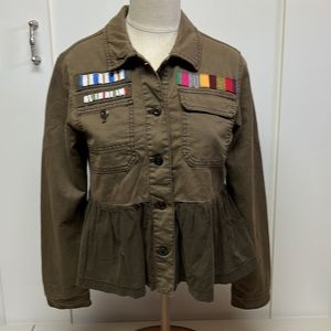 Anthropologie Military Beaded Jacket